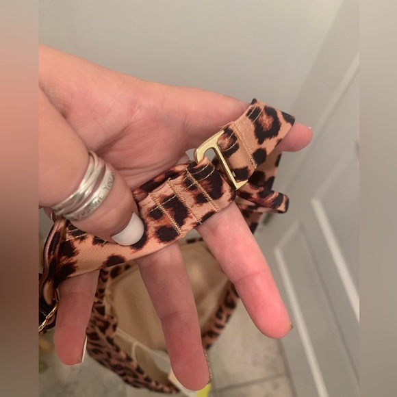 NWT leopard print bikini top, rash guard, bikini bottoms - Picture 8 of 12